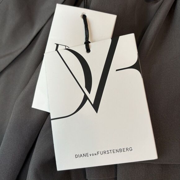 DVF Diane Von Furstenberg TAYA Dress 100% Silk Deep Ash - Picture 16 of 16